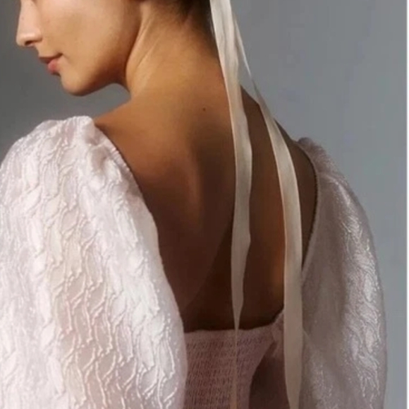 Anthropologie Textured Puff-Sleeve Dress Size XS - Picture 3 of 13